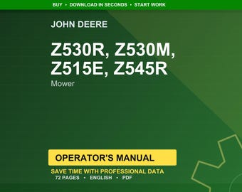 John Deere Z530r, Z530m, Z515e, Z545r gräsklippare bruksanvisning PDF | Användarhandbok | Direkt nedladdning