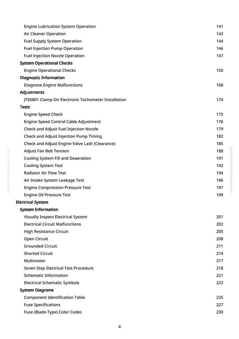 Puede incluir: Una p&aacute;gina de manual con una lista de operaciones, pruebas y diagramas de sistemas de motor y el&eacute;ctricos automotrices. El texto incluye temas como inyecci&oacute;n de combustible, sistemas de refrigeraci&oacute;n y diagn&oacute;sticos de circuitos el&eacute;ctricos, con n&uacute;meros de p&aacute;gina.