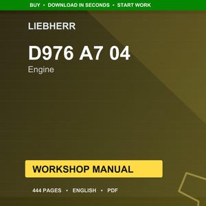 Liebherr D976 a7 04 Motor Werkstatt-Handbuch PDF | Service Reparatur | Sofort Download Bild 1