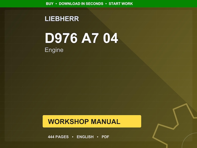 Liebherr D976 a7 04 Motor Werkstatt-Handbuch PDF | Service Reparatur | Sofort Download Bild 1