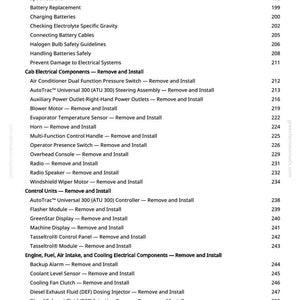 Pu&ograve; includere: Una pagina di manuale con un elenco di componenti automobilistici e le relative istruzioni di rimozione e installazione. Il testo include "Informazioni generali", "Componenti elettrici della cabina" e "Unit&agrave; di controllo".