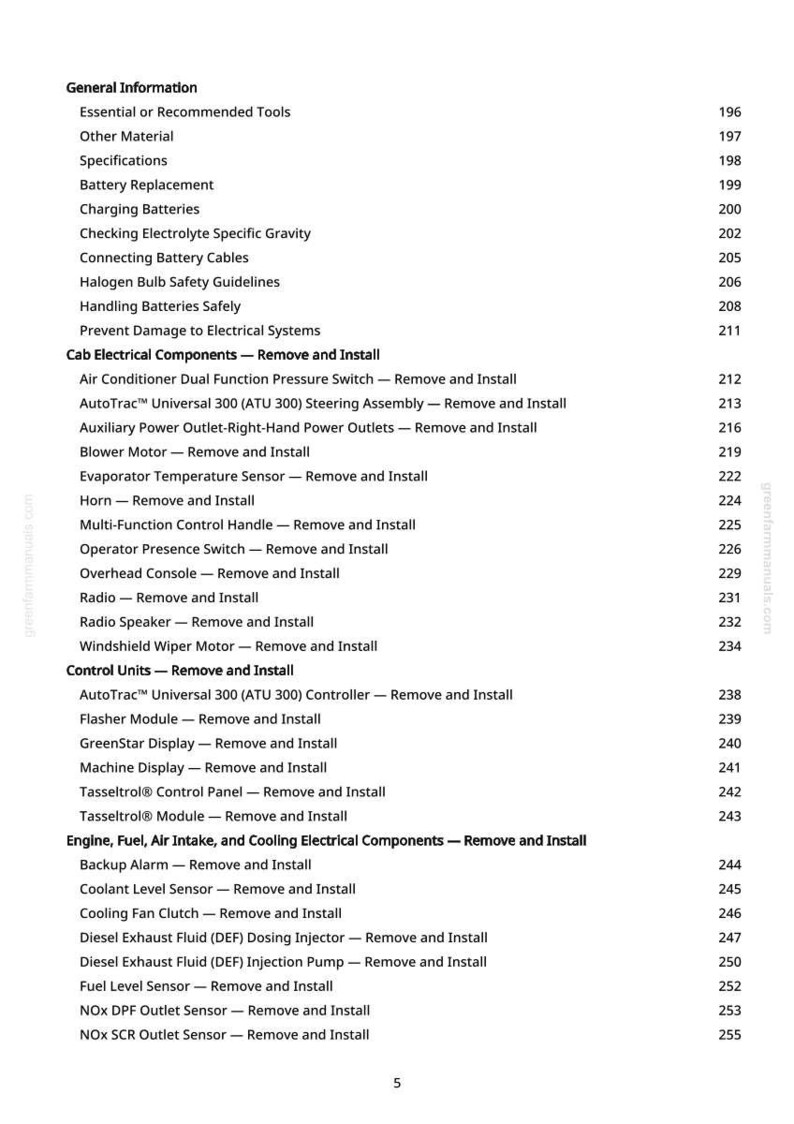 Pu&ograve; includere: Una pagina di manuale con un elenco di componenti automobilistici e le relative istruzioni di rimozione e installazione. Il testo include "Informazioni generali", "Componenti elettrici della cabina" e "Unit&agrave; di controllo".