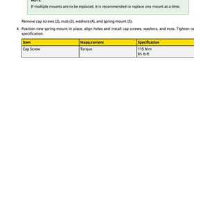 May include: A technical document with specifications for a PC10 compactor frame. Includes weight information in pounds and kilograms, along with instructions for replacing components like cap screws and spring mounts. Torque specifications are provided.