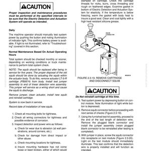 May include: Technical diagram with instructions for an electric detection and actuation system. Features a caution notice, a squib connector diagram, and maintenance procedures for the system.