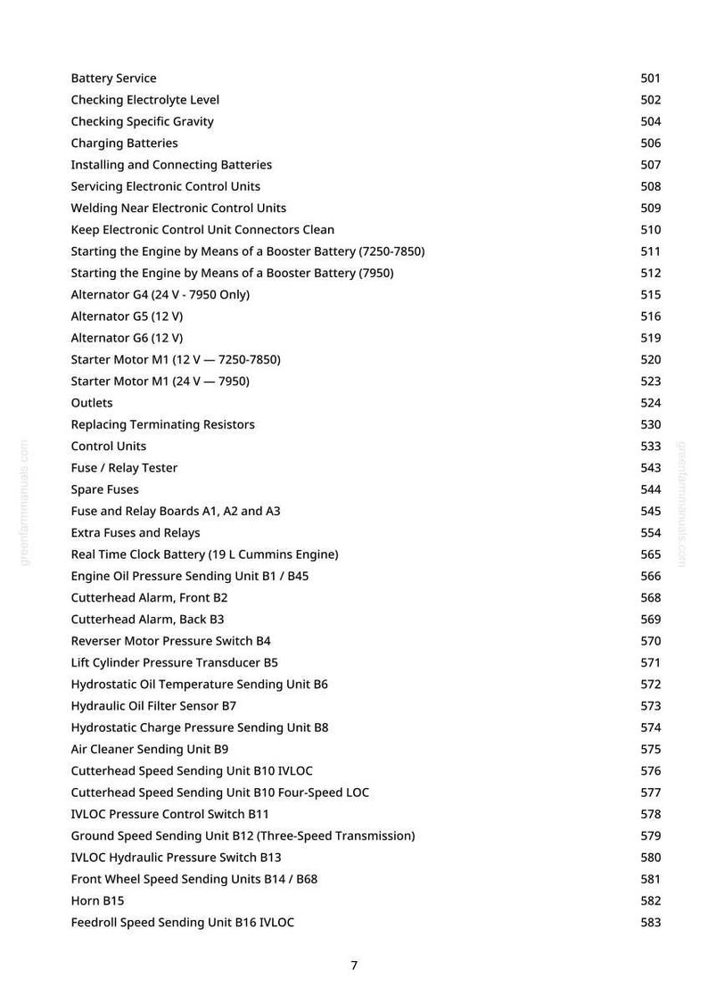 May include: A detailed list of automotive service and component names, including "Battery Service," "Alternator G4," and "Engine Oil Pressure Sending Unit B1/B45." The text is in black font on a white background.