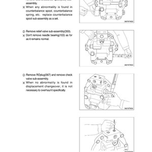 Puede incluir: Diagrama del desmontaje del cuerpo principal del motor. La imagen muestra instrucciones paso a paso con ilustraciones y texto, detallando la extracci&oacute;n de piezas como tornillos y v&aacute;lvulas. Se incluyen los n&uacute;meros de pieza.