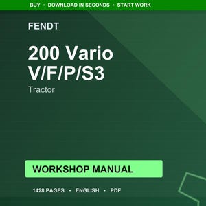 Manual de taller del tractor Fendt 200 Vario v f p s3 en PDF / Servicio y reparación / Descarga instantánea imagen 1