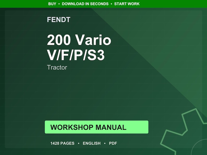 Manual de taller del tractor Fendt 200 Vario v f p s3 en PDF / Servicio y reparación / Descarga instantánea imagen 1