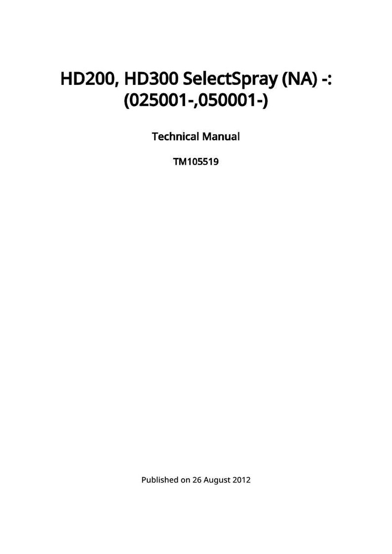 Może przedstawiać: Biały dokument z czarnym tekstem. Tekst brzmi "HD200, HD300 SelectSpray (NA) -: (025001-,050001-)", "Technical Manual" i "TM105519". Dokument został opublikowany 26 sierpnia 2012 r.