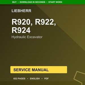 Liebherr R920 r922 r924 Hydraulic excavator Service Manual PDF | Workshop Repair | Instant Download image 1