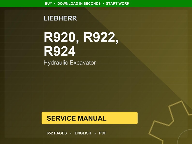 Liebherr R920 r922 r924 Hydraulic excavator Service Manual PDF | Workshop Repair | Instant Download image 1