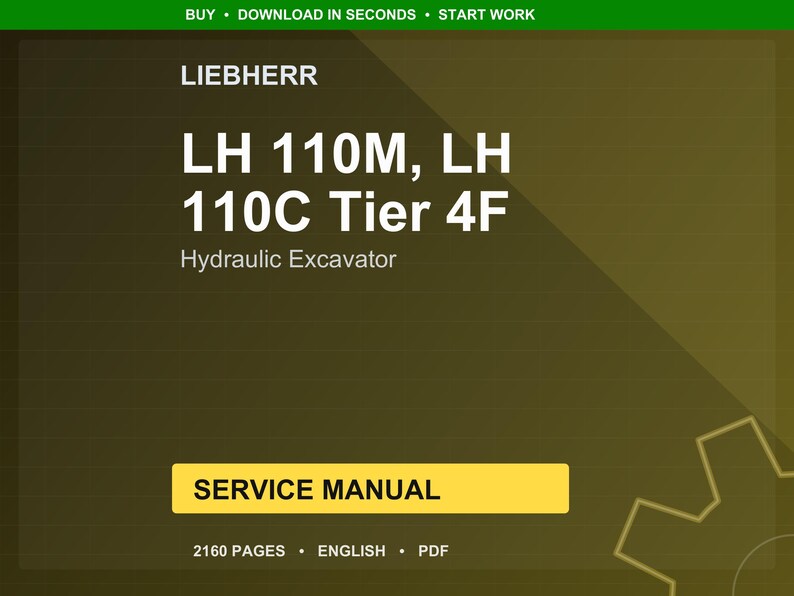 Liebherr Lh 110m 110c tier 4f Hydraulic excavator Service Manual PDF | Workshop Repair | Instant Download image 1
