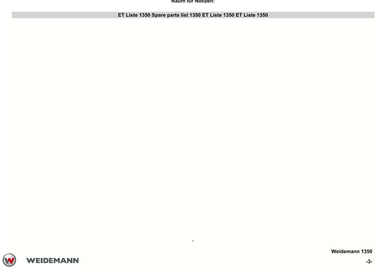 K&ouml;nnte beinhalten: Eine wei&szlig;e Seite mit dem Text "ET Liste 1350 Spare parts list 1350 ET Liste 1350 ET Liste 1350" oben. Das Weidemann-Logo befindet sich unten links und "Weidemann 1350" unten rechts.