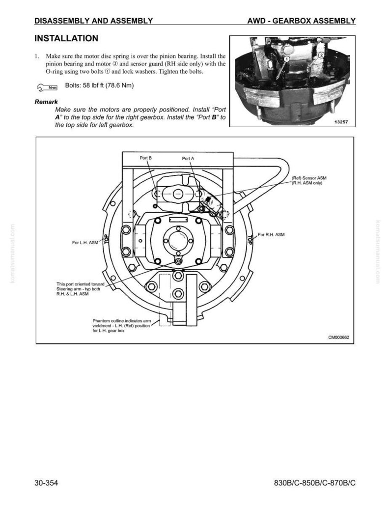 May include: Diagram of an AWD gearbox assembly with detailed instructions for disassembly and assembly. Includes a close-up photo of the gearbox components and labeled diagrams with measurements in lbf ft and Nm.