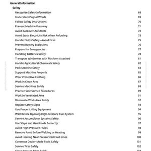 K&ouml;nnte beinhalten: Eine Seite aus einem Handbuch mit dem Titel "Inhaltsverzeichnis" mit einer Liste von Sicherheitsthemen. Zu den Themen geh&ouml;ren das Erkennen von Sicherheitsinformationen, das Vermeiden von Unf&auml;llen und der sichere Umgang mit Fl&uuml;ssigkeiten. Die Seitenzahlen sind rechts aufgef&uuml;hrt.