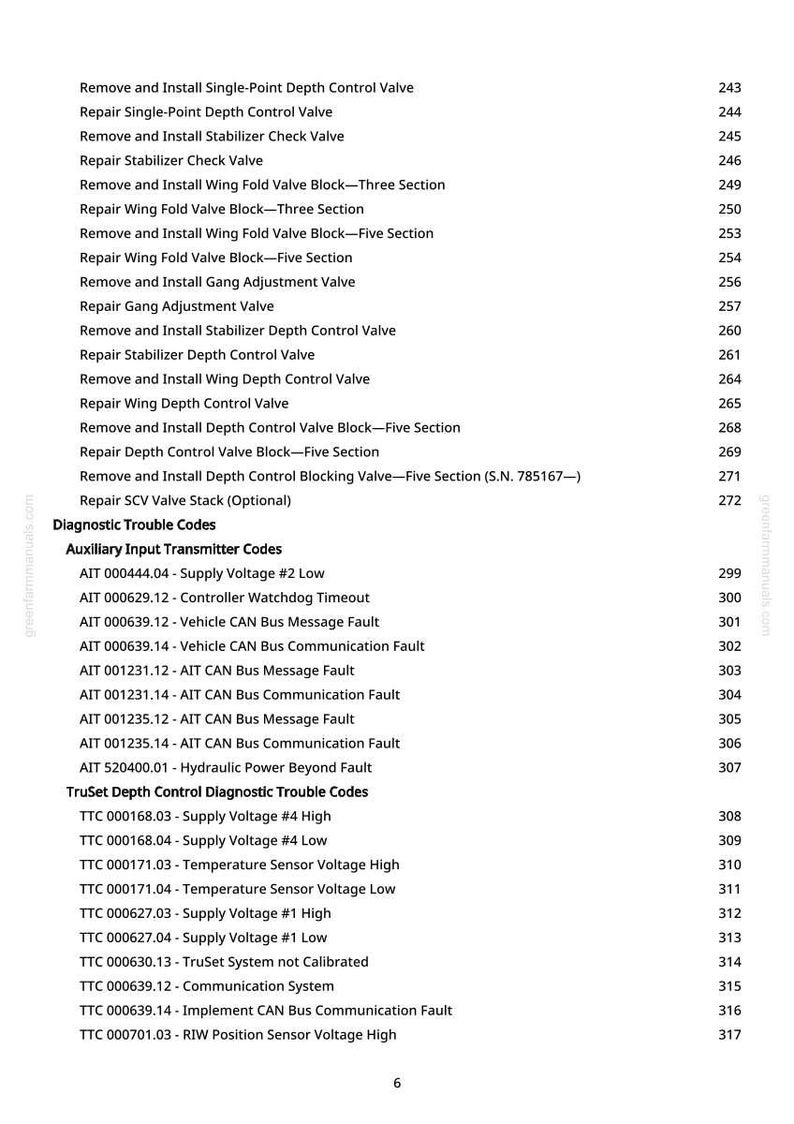 May include: A page from a manual with a list of diagnostic trouble codes and system messages. The text includes codes for voltage, communication faults, and sensor issues, along with page numbers.