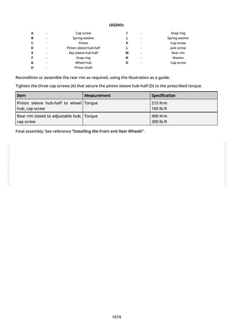 Puede incluir: Un diagrama t&eacute;cnico con una leyenda de piezas y especificaciones para la reacondicionamiento de una llanta trasera. Incluye especificaciones de par en lb-ft y N-m para los componentes del semibuje del pi&ntilde;&oacute;n y la llanta trasera. El diagrama est&aacute; sobre un fondo blanco.