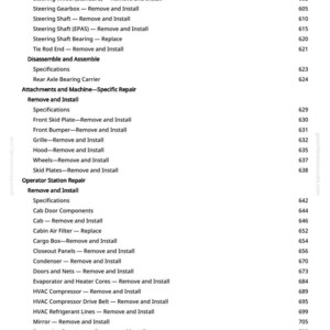 K&ouml;nnte beinhalten: Eine detaillierte Liste von Kfz-Reparaturverfahren, einschlie&szlig;lich "Stabilisatorstange - Aus- und Einbau" und "Lenkungsnabe - Aus- und Einbau". Das Dokument ist mit nummerierten Abschnitten und Unter&uuml;berschriften strukturiert.