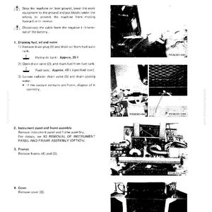 Puede incluir: P&aacute;gina de manual t&eacute;cnico con diagramas e instrucciones para el desmontaje y montaje del motor. Incluye pasos para drenar fluidos, retirar componentes y precauciones de seguridad. Presenta ilustraciones detalladas y n&uacute;meros de pieza.