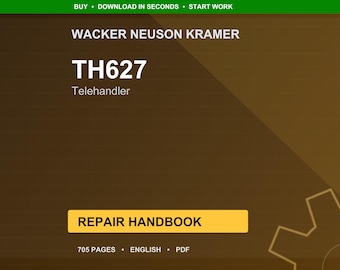 Manual de reparación/servicio de la manipuladora telescópica Wacker Neuson Kramer TH627 en formato PDF/Descarga instantánea