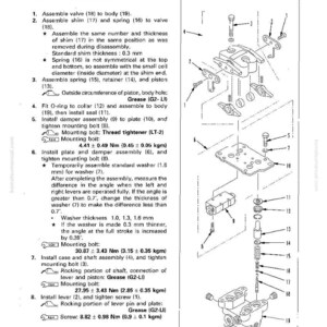 Op de afbeelding: Technische tekening met details van de montage van een Travel PPC-klep. Bevat genummerde componenten, montagestappen en metingen in Nm en kgm, met diktes van ringen in mm.