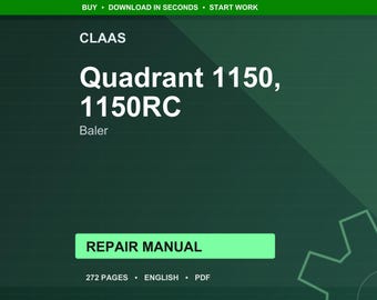Claas Quadrant 1150 1150rc Baler Repair Manual PDF | Service Workshop | Instant Download