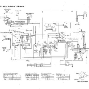 Pode incluir: Um diagrama de circuito el&eacute;trico em preto e branco com o t&iacute;tulo "ELECTRICAL CIRCUIT DIAGRAM". O diagrama inclui v&aacute;rios s&iacute;mbolos, linhas e etiquetas de texto, ilustrando a fia&ccedil;&atilde;o de um sistema el&eacute;trico.
