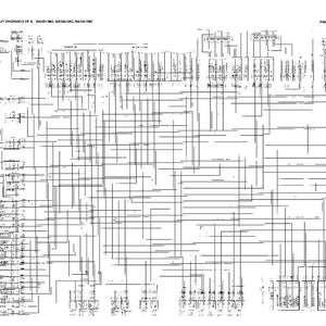 May include: A detailed electrical circuit diagram, rendered in black and white, featuring numerous lines, symbols, and text labels. The diagram is complex, with a dense network of interconnected components, suitable for technical or engineering applications.