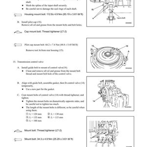 K&ouml;nnte beinhalten: Eine technische Zeichnung mit dem Titel "Demontage und Montage" und "Getriebe" mit detaillierten Anweisungen und Illustrationen. Enth&auml;lt Diagramme mechanischer Komponenten und Drehmomentangaben.