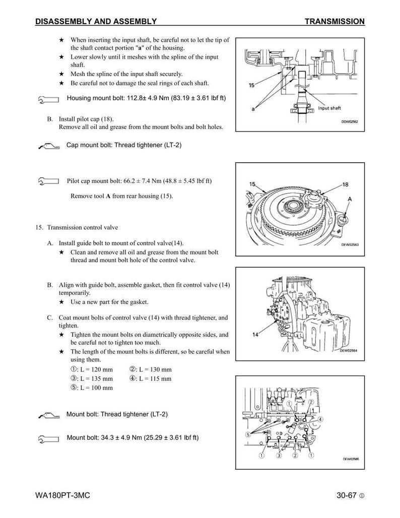 K&ouml;nnte beinhalten: Eine technische Zeichnung mit dem Titel "Demontage und Montage" und "Getriebe" mit detaillierten Anweisungen und Illustrationen. Enth&auml;lt Diagramme mechanischer Komponenten und Drehmomentangaben.