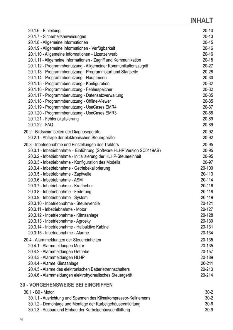 May include: A document page with a table of contents, featuring a list of topics and page numbers. The text includes terms like "Inbetriebnahme", "Motor", and "Alarme". The document is likely a technical manual or guide.