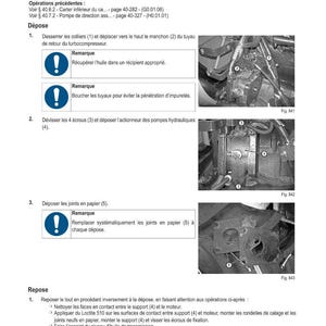 Puede incluir: Una p&aacute;gina de un manual titulada "M&Eacute;THODE D'INTERVENTION" que detalla la extracci&oacute;n y el montaje de actuadores de bomba hidr&aacute;ulica. Incluye diagramas e instrucciones para la reparaci&oacute;n de autom&oacute;viles.