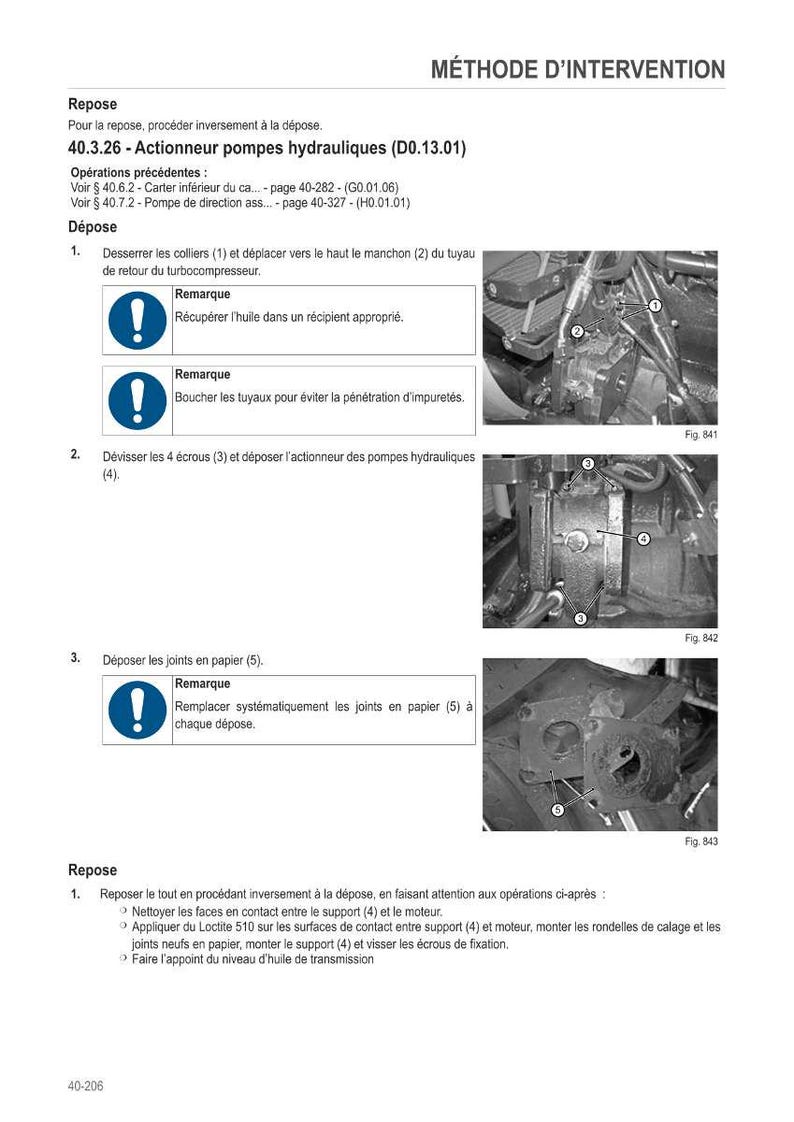 Puede incluir: Una p&aacute;gina de un manual titulada "M&Eacute;THODE D'INTERVENTION" que detalla la extracci&oacute;n y el montaje de actuadores de bomba hidr&aacute;ulica. Incluye diagramas e instrucciones para la reparaci&oacute;n de autom&oacute;viles.