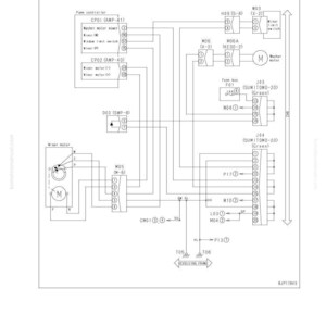 May include: A detailed circuit diagram with labels and symbols, including components like a pump controller, wiper motor, and fuse box. The diagram is labeled "40 Troubleshooting" and "Circuit diagram related."