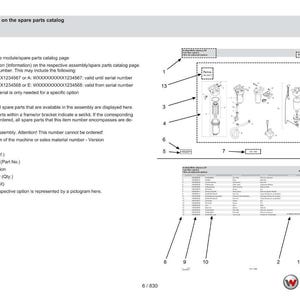 Op de afbeelding: Gedetailleerde tekening van reserveonderdelen voor een machine, met genummerde componenten en een onderdelenlijst. De afbeelding bevat tekst in het Nederlands, met labels en beschrijvingen voor elk onderdeel, en een bedrijfslogo.