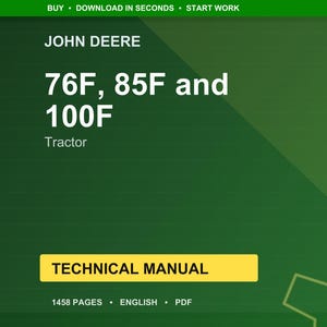 John Deere 76F, 85F Und 100F Traktor Technisches Handbuch Pdf | Sofort Download Bild 1