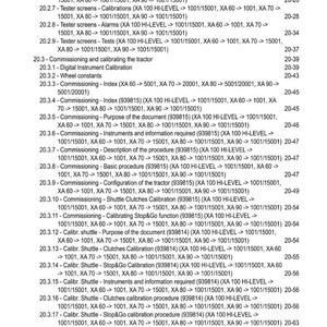 May include: A page from a manual titled "CONTENTS" with a list of technical topics, including "Tester screens," "Commissioning," and "Engine ECU commissioning." The text is in black font on a white background, with page numbers on the right.