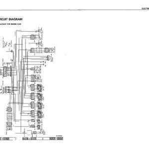 Puede incluir: Un diagrama de circuito el&eacute;ctrico detallado para el interior de una cabina, con el texto "ELECTRICAL CIRCUIT DIAGRAM". El diagrama es complejo, con numerosas l&iacute;neas, cajas y s&iacute;mbolos, todo en blanco y negro.