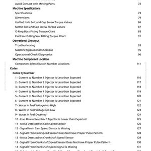 K&ouml;nnte beinhalten: Eine Seite aus einem Handbuch mit Spezifikationen, Codes und Fehlerbehebungsschritten. Der Text ist schwarz auf wei&szlig;em Hintergrund und enth&auml;lt Fachbegriffe wie "Injektor" und "Sensor". Ein greenfamumanuals.com Wasserzeichen ist vorhanden.