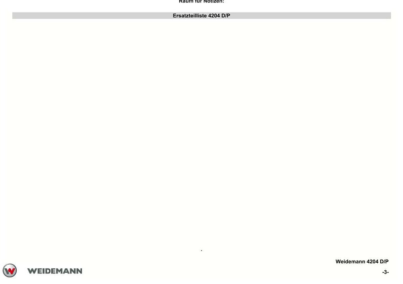 May include: White background with the text "Ersatzteilliste 4204 D/P" in a gray bar at the top. The Weidemann logo is in the bottom left corner, and "Weidemann 4204 D/P" is in the bottom right corner.