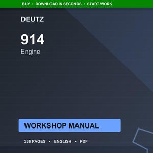 Manual de taller del motor Deutz 914 en PDF / Servicio y reparación / Descarga instantánea imagen 1