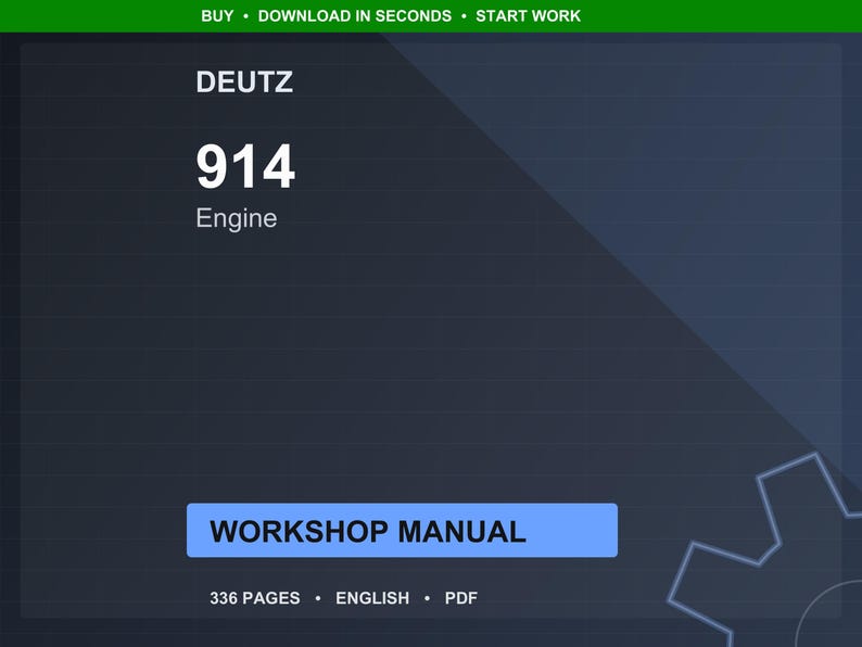 Manual de taller del motor Deutz 914 en PDF / Servicio y reparación / Descarga instantánea imagen 1