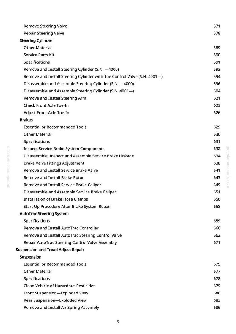 Pu&ograve; includere: Una pagina di manuale con un sommario. Il testo include sezioni su sterzo, freni e sospensioni, con numeri di pagina. Il documento &egrave; stampato su carta bianca.