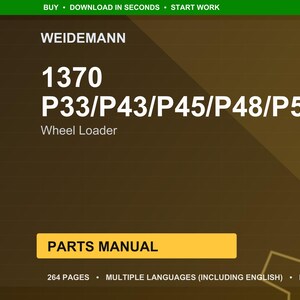 Weidemann 1370 P33 p43 p45 p48 p50 Wheel loader Parts Manual PDF | Illustrated Catalog | Instant Download image 1