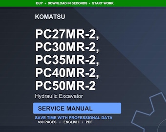 Komatsu PC27MR-2, PC30MR-2, PC35MR-2, PC40MR-2, PC50MR-2 Hydraulic Excavator Service Manual Pdf