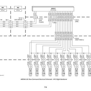 May include: Electrical schematic diagram with multiple components and wiring connections. The diagram includes labels such as "XX1", "W2", "W4", and "W10-2". The text "Row Command Electrical Schematic" is also visible.