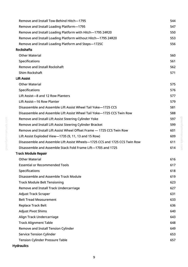 John Deere 1725C 1795 1775Nt 12 16 24 Row Planter Repair Manual PDF | Service Workshop | Instant Download image 11
