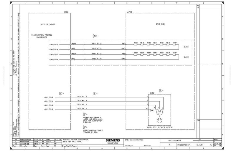 May include: A technical diagram with text and lines, detailing electrical components. The diagram includes labels such as "Inverter Cabinet," "Grid Box," and "Grid Box Blower Motor." Lines and arrows connect various elements, providing a visual representation of the system.