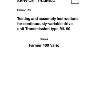 Fendt Ml90 Getriebetest Anleitung PDF | Service-Anleitung | Sofort Download Bild 2
