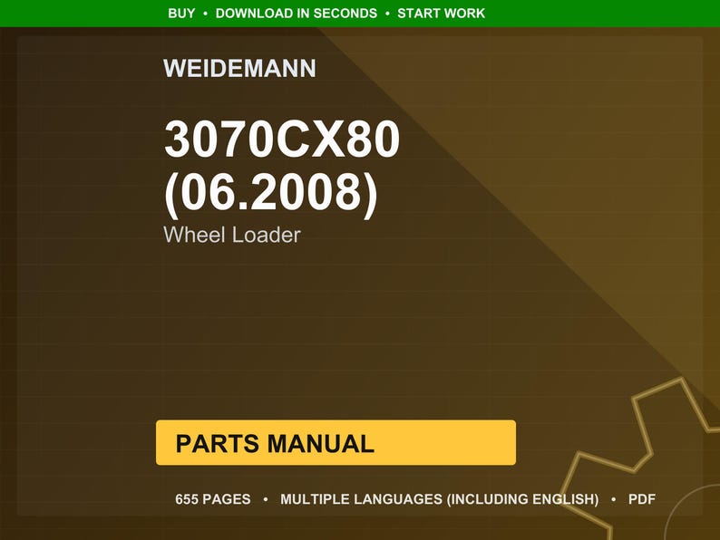 Weidemann 3070Cx80 06 2008 Wheel loader Parts Manual PDF | Illustrated Catalog | Instant Download image 1